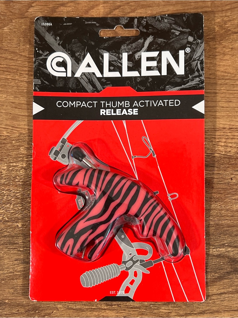 Allen Compact Thumb Activated Bow Release Pink Zebra Print